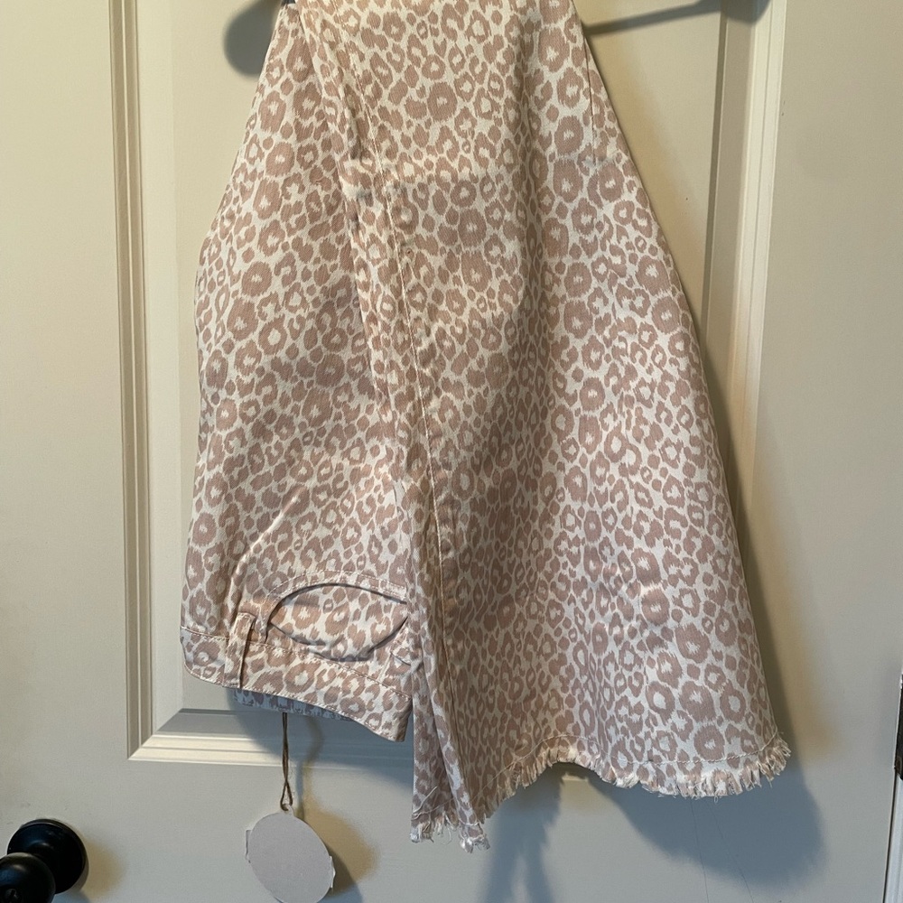 Leopard Print Beige Super Flare Pants